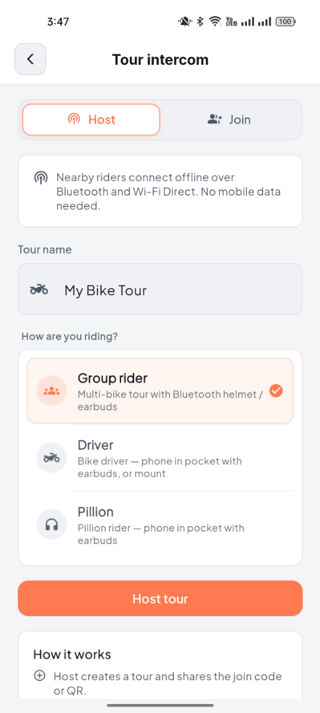 FuelSync Tour Intercom Light Mode
